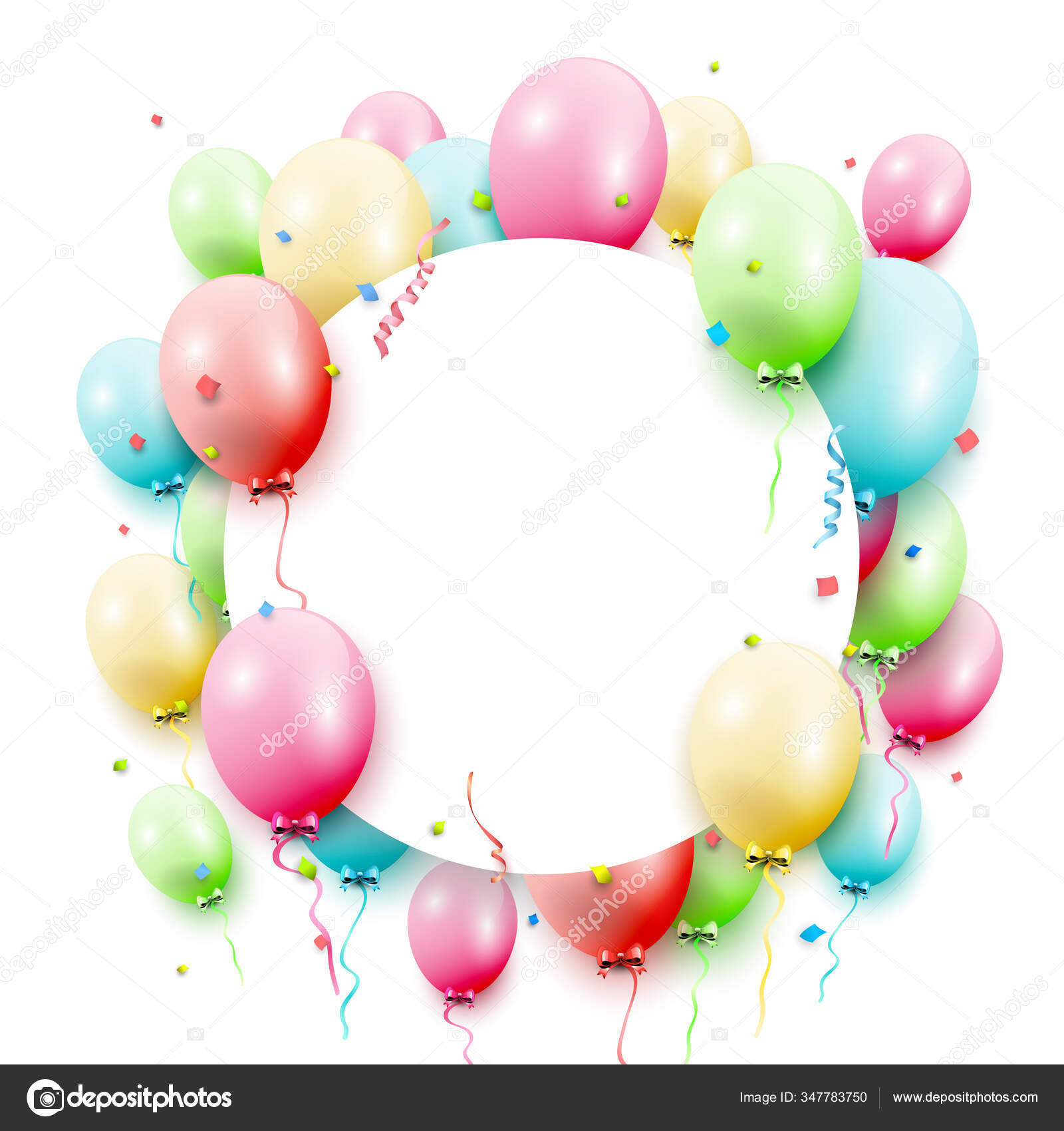 Birthday Template Colorful Birthday Balloons White Background Stock Vector  Image by ©kaktus2536 #347783750