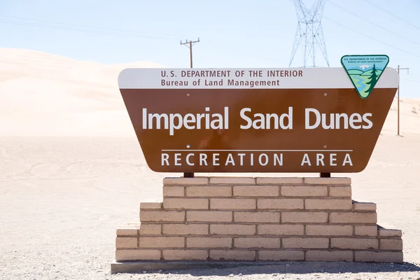 Imperial Sand Dunes Sign — Stock Photo, Image