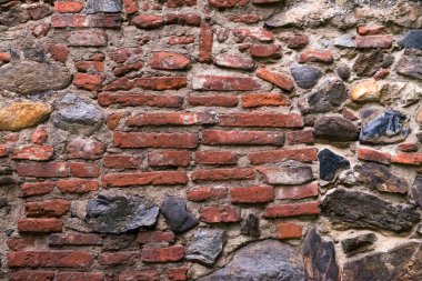 Ortaçağ duvar inşa taş ve tuğla, arka plan dokusu