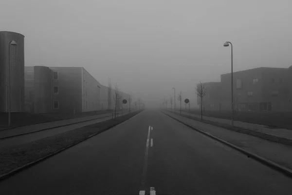 Una giornata nebbiosa in Danimarca, Viborg dicembre 2016 — Foto Stock