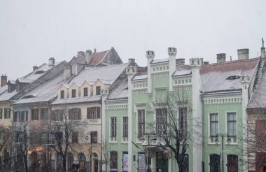 Sibiu, Romania - 27 November 2017: First snow in Sibiu, Romania,