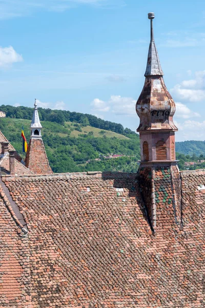 Chiesa Evangelica di Sighisoara in una giornata di sole — Foto Stock