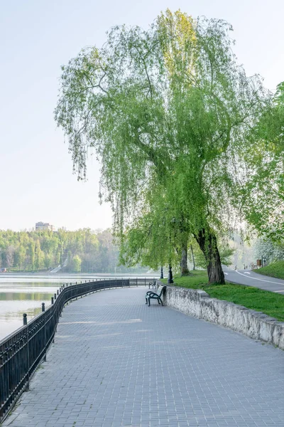 Valea Morilor Park Jeziorem Valea Morilor Kiszyniowie Mołdawia Słoneczny Wiosenny — Zdjęcie stockowe