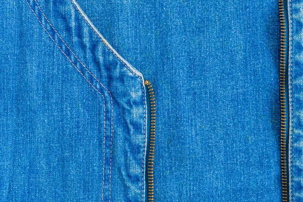 Nahaufnahme Bild von Jeans-Textur und Reißverschluss — Stockfoto