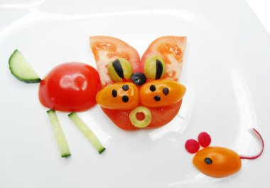 yaratıcı sebze yemekleri snack domates ile