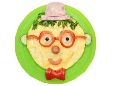 creative food breakfast with scrambled egg clipart