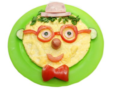 çırpılmış yumurta ile yaratıcı yemek kahvaltı