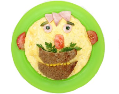 çırpılmış yumurta ile yaratıcı yemek kahvaltı