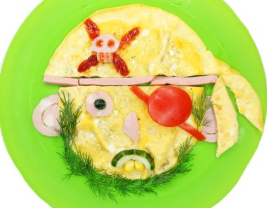 çırpılmış yumurta ile yaratıcı yemek kahvaltı