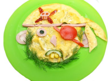 çırpılmış yumurta ile yaratıcı yemek kahvaltı