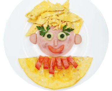 çırpılmış yumurta ile yaratıcı yemek kahvaltı