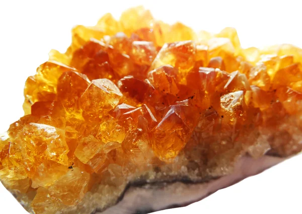 Geologiczne kryształy Citrine Geodezja — Zdjęcie stockowe