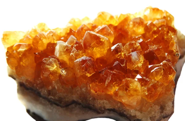 Geologiczne kryształy Citrine Geodezja — Zdjęcie stockowe