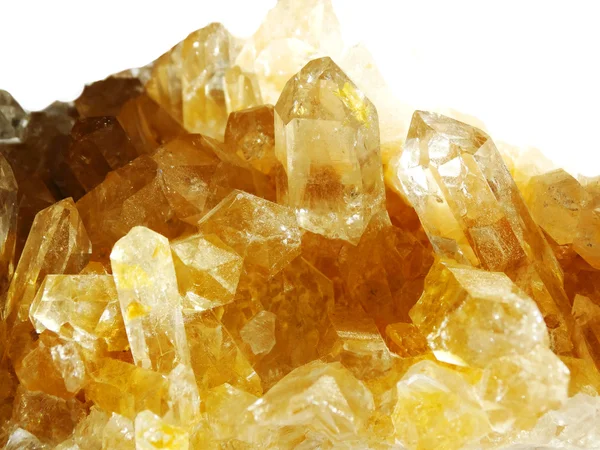 黄水晶 geode 地质晶体 — 图库照片