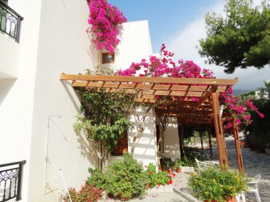 balkon ve Teras santorini Yunanistan bina lüks otel