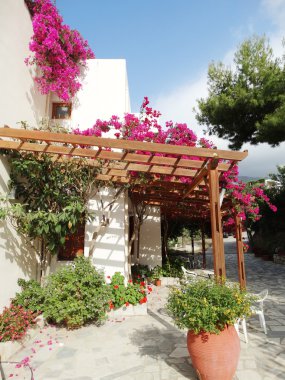 balkon ve Teras santorini Yunanistan bina lüks otel