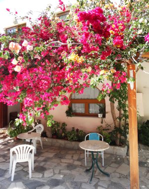 balkon ve Teras santorini Yunanistan bina lüks otel