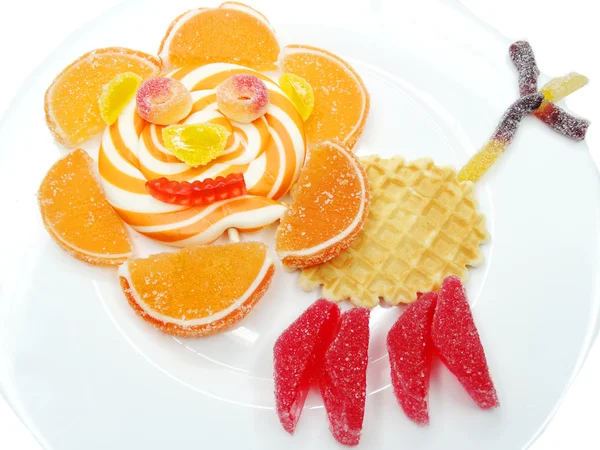 Creative marmalade fruit jelly sweet food — Stock Photo, Image