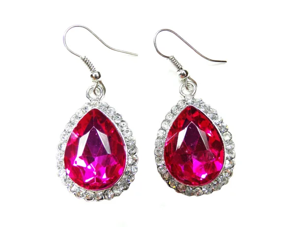 Pendientes con cristales brillantes joyas — Foto de Stock