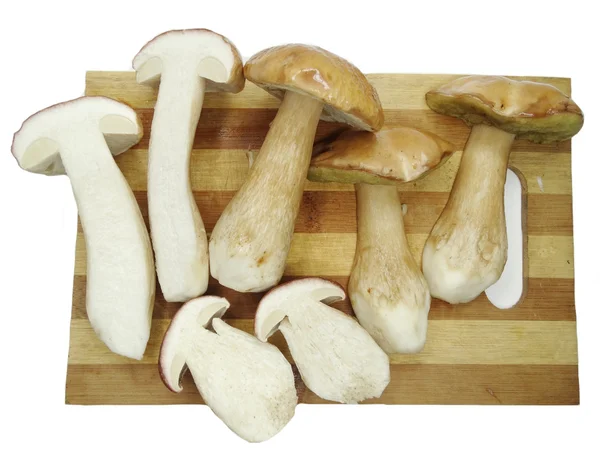 커팅 보드에 신선한 버섯 — 스톡 사진