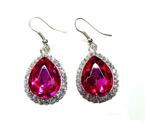 Pendientes con cristales brillantes joyas —  Fotos de Stock