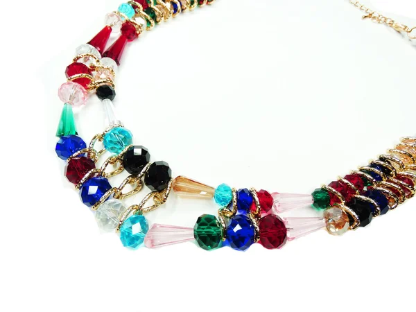 Collar con cristales brillantes joyas — Foto de Stock