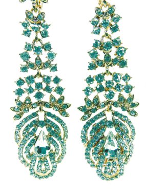 parlak kristal takı küpe