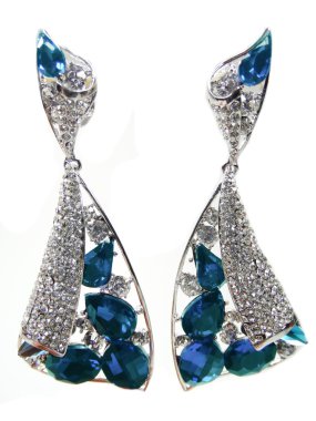 parlak kristal takı küpe