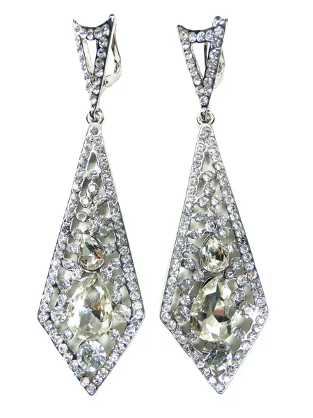 明るい結晶宝石のイヤリング — ストック写真