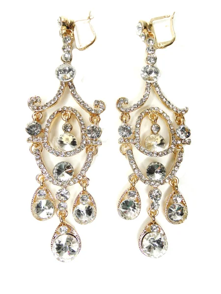 Pendientes con cristales brillantes joyas —  Fotos de Stock