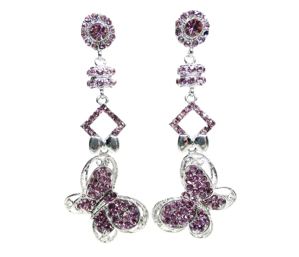 Boucles d'oreilles bijoux avec cristaux brillants — Photo