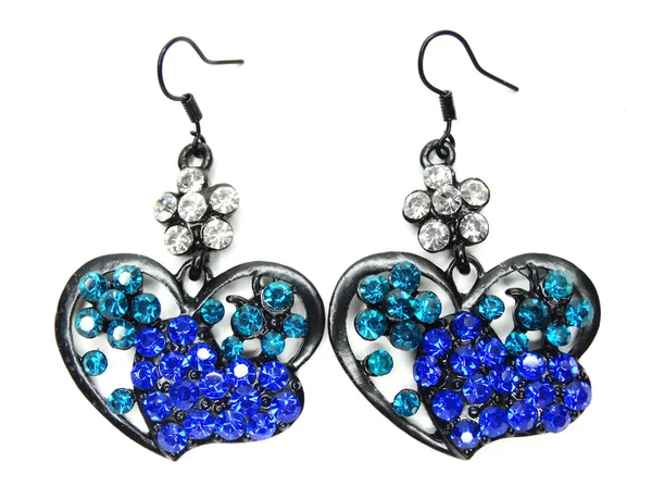 Boucles d'oreilles bijoux avec cristaux brillants — Photo