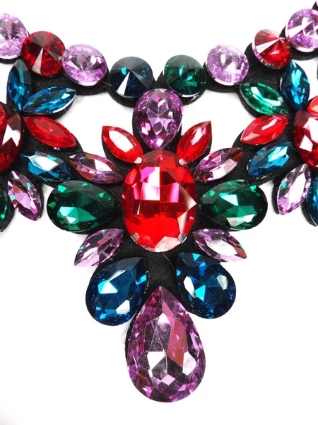 Colar com cristais brilhantes jóias — Fotografia de Stock