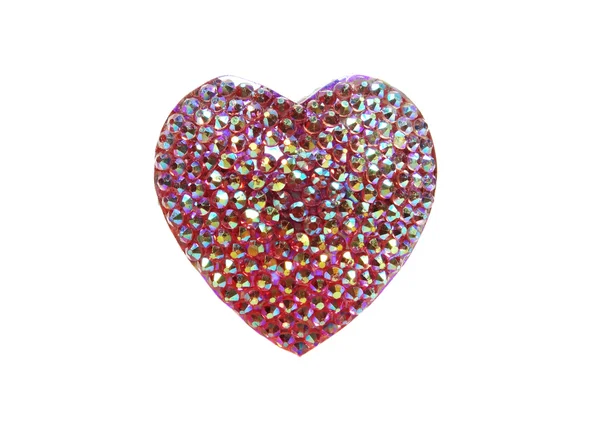 Jewelry ring heart with bright crystals — Stock fotografie