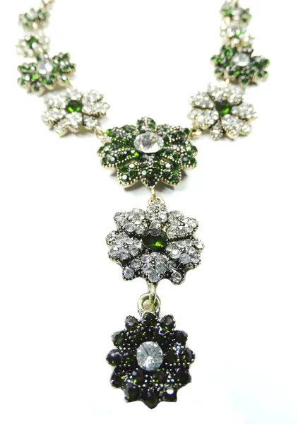 Collana con brillanti cristalli gioielli — Foto Stock