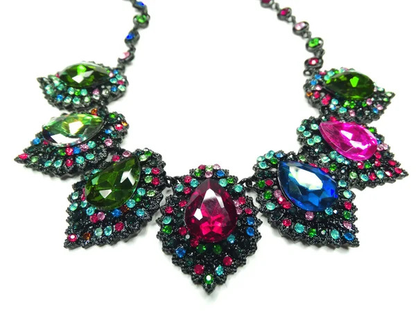 Collar con cristales brillantes joyas — Foto de Stock