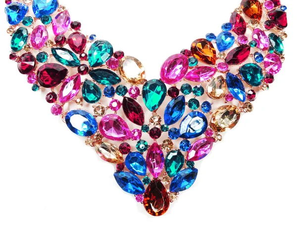 Colar com cristais brilhantes jóias — Fotografia de Stock