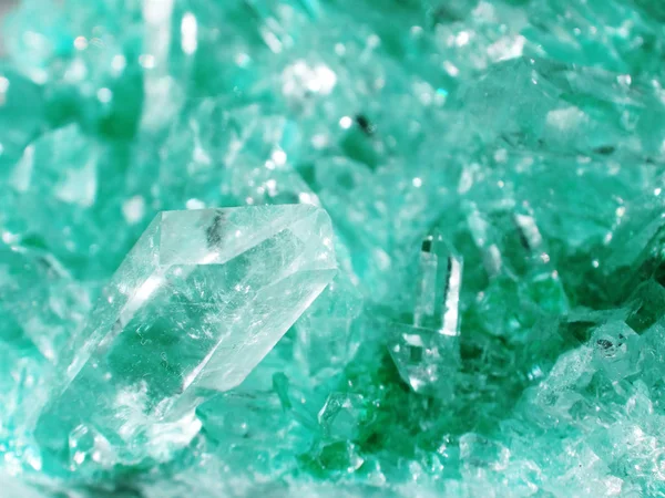 Aquamarine crystal quartz geode geological crystals — Stock Photo, Image