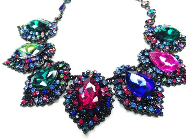 Collier avec bijoux cristaux brillants — Photo