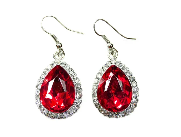 Boucles d'oreilles bijoux avec cristaux brillants — Photo