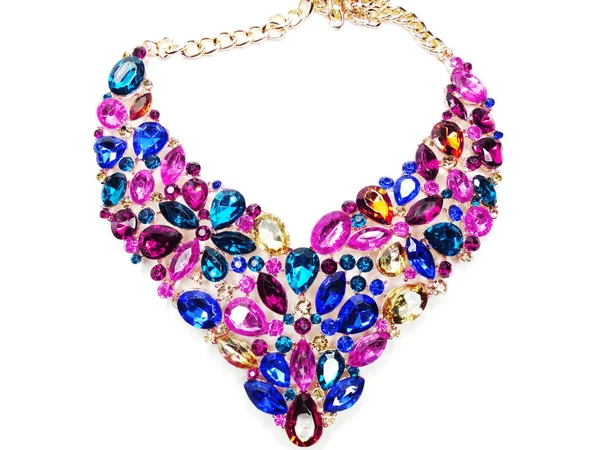 Collana con brillanti cristalli gioielli — Foto Stock