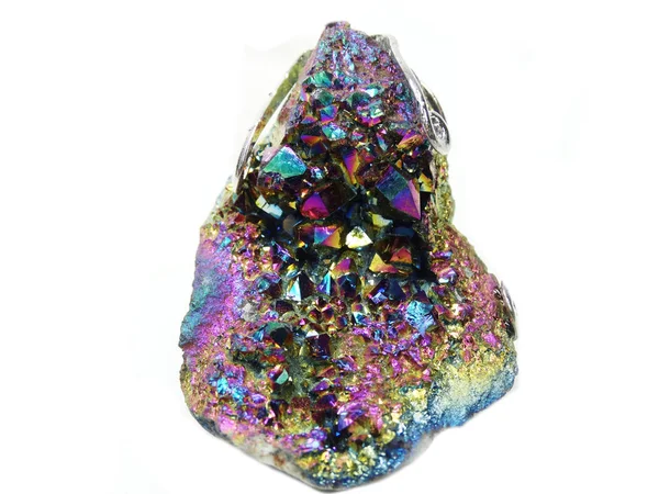 Cristal de quartzo aura titan geode cristais geológicos — Fotografia de Stock