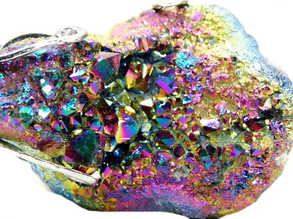 Kristallquarz Aura Titan geologische Kristalle — Stockfoto