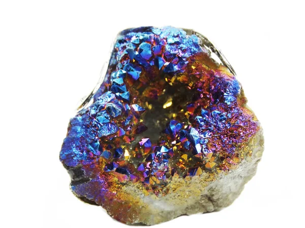 Crystal aura titan geode geologiczne Kwarce — Zdjęcie stockowe