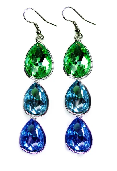 Boucles d'oreilles bijoux avec cristaux brillants — Photo