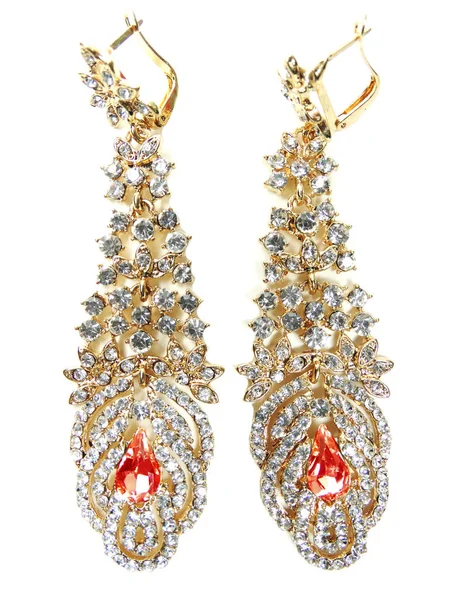 Σκουλαρίκια κοσμήματα με φωτεινά κρύσταλλα — Φωτογραφία Αρχείου