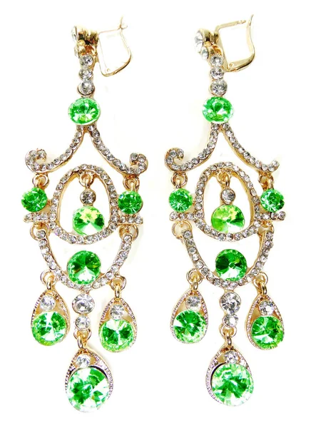 Boucles d'oreilles bijoux avec cristaux brillants — Photo