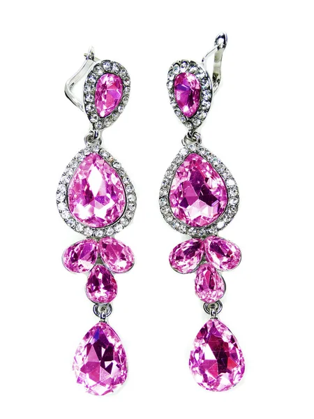 Boucles d'oreilles bijoux avec cristaux brillants — Photo