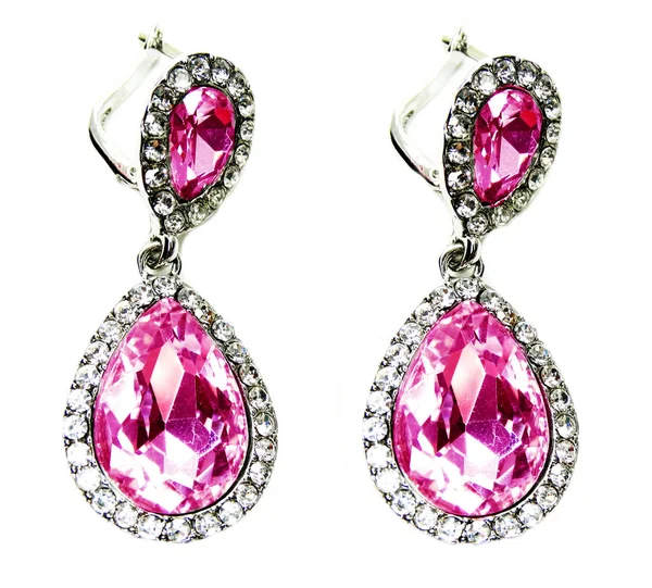 Boucles d'oreilles bijoux avec cristaux brillants — Photo