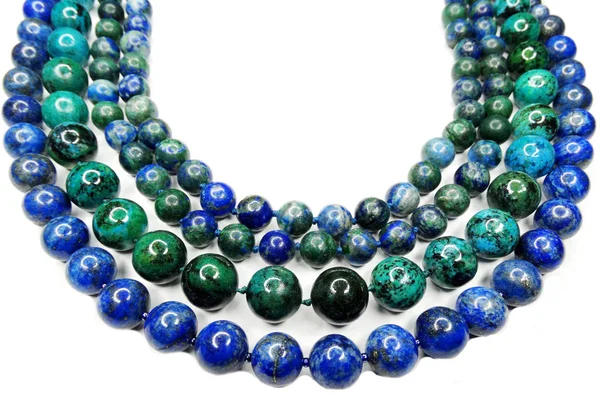 Semigem náhrdelník s jasným krystaly šperky — Stock fotografie